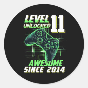 Sticker Rond Niveau 11 Débloqué Incroyable Depuis Anniversaire 
