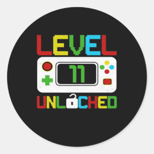 Sticker Rond Niveau 11 Jeu vidéo déverrouillé 10e anniversaire 