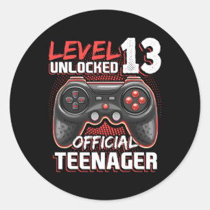 Sticker Rond Niveau 13 Jeux vidéo officiels non bloqués 13t