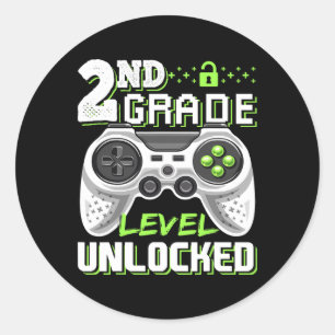 Sticker Rond Niveau 2e année Débloqué Jeu vidéo Ck À l'école B