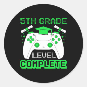 Sticker Rond Niveau 5e année Gamer complet 5e année Graduation