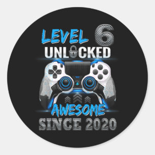 Sticker Rond Niveau 6 Débloqué Incroyable Depuis Anniversaire 6