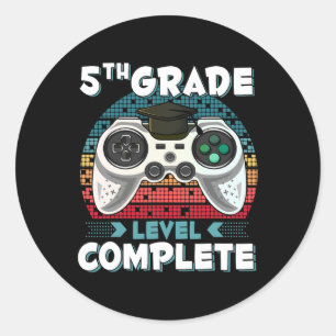 Sticker Rond Niveau de grade Gamer complet 5e grade Gi