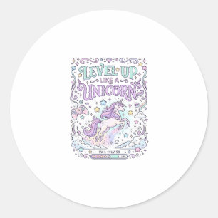 Sticker Rond Niveau de licorne monte comme une licorne Marketpl