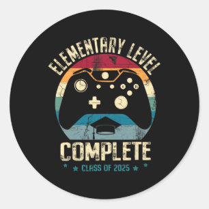 Sticker Rond Niveau Élémentaire Complet Gamer Cl De 2025 Gradua