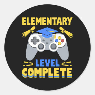 Sticker Rond Niveau élémentaire Complet Jeu Gamer Graduation