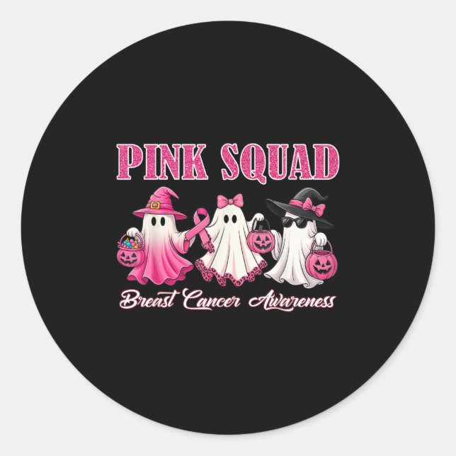 Sticker Rond Nk Squad Breast Cancer Awareness Boo For Kids Todd (Devant)