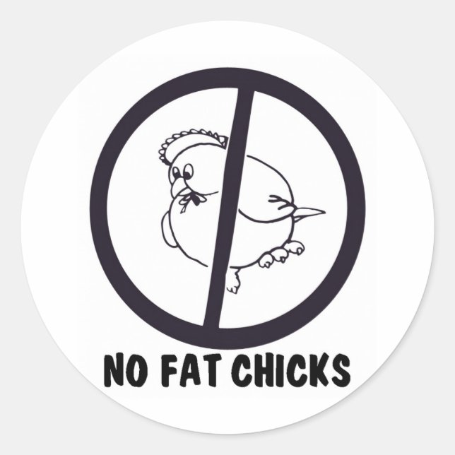 STICKER ROND NO-FAT-CHICKS-0995 (Devant)