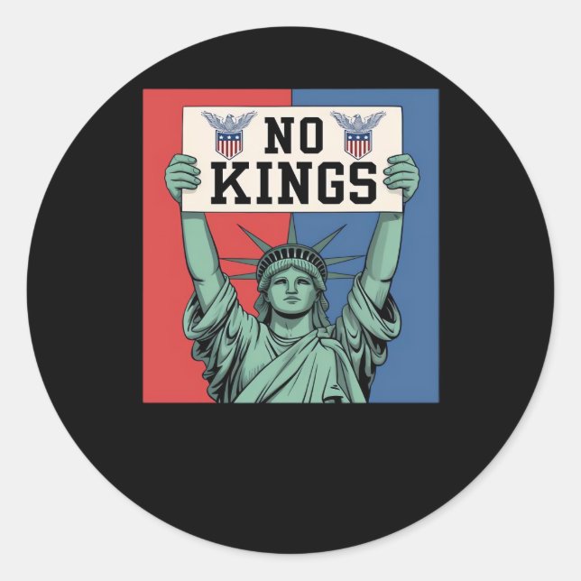 Sticker Rond No Kings Classic Patriotic Style (Devant)