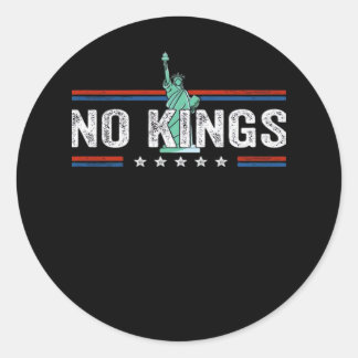 Sticker Rond No Kings Day Retro Classic Design
