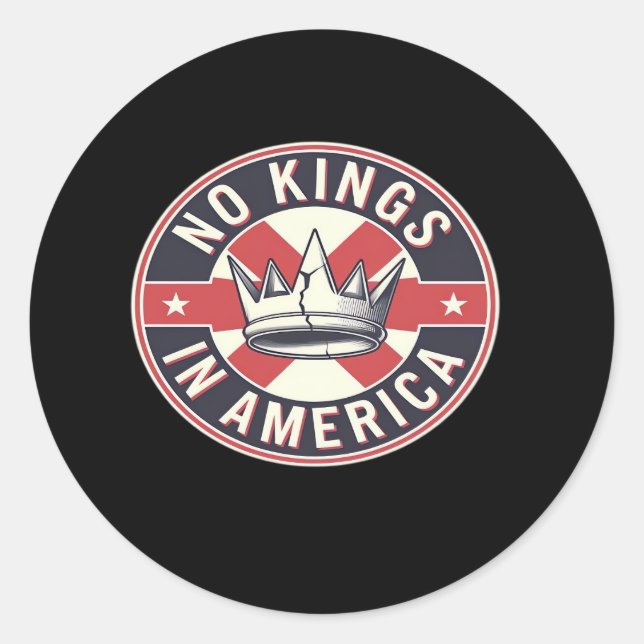Sticker Rond No Kings In America Creative Style (Devant)