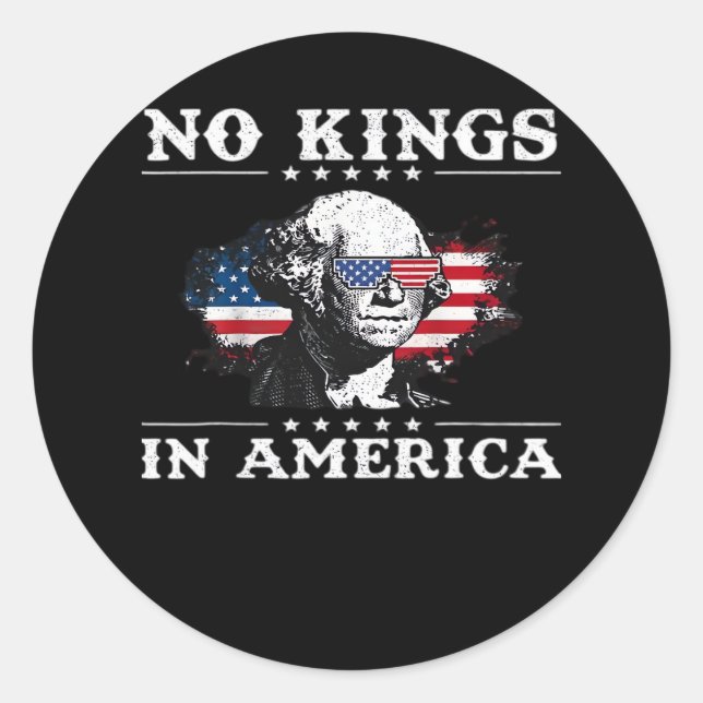Sticker Rond No Kings In America Doge Classic Funny Meme (Devant)