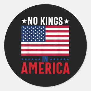Sticker Rond No Kings In America Flag Protest Save Democracy