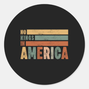 Sticker Rond No Kings In America Flag Protest Save Democracy 11