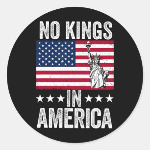 Sticker Rond No Kings In America Flag Protest Save Democracy 9