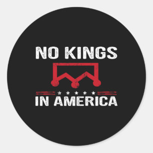 Sticker Rond No Kings In America Flag Protest Save Democracy Si