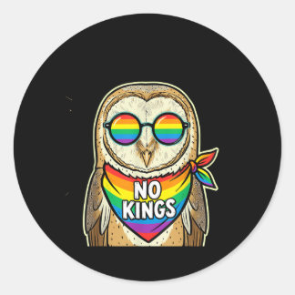Sticker Rond No Kings in America Owl