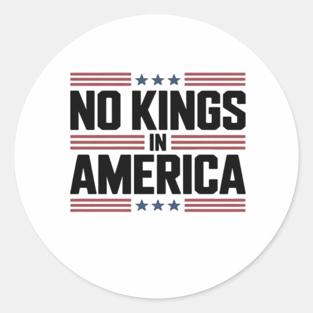 Sticker Rond No Kings In America USA Creative Style (Devant)