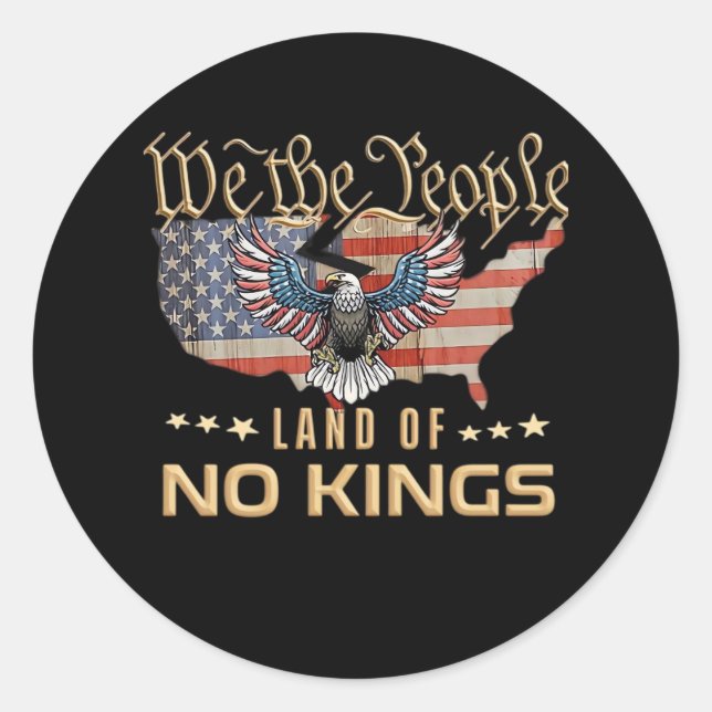 Sticker Rond No Kings In America We The People Creative Style (Devant)