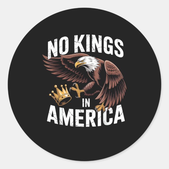 Sticker Rond No Kings In America We The People Patriotic Style (Devant)