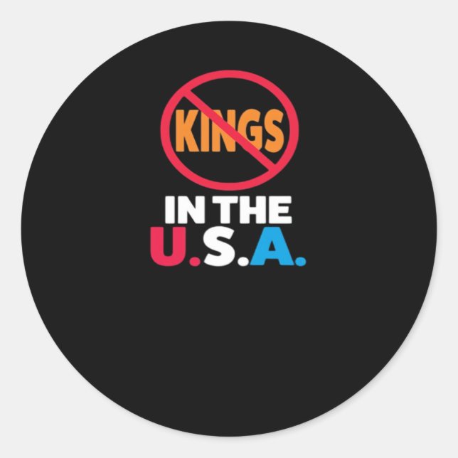 Sticker Rond No Kings In The USA (Devant)