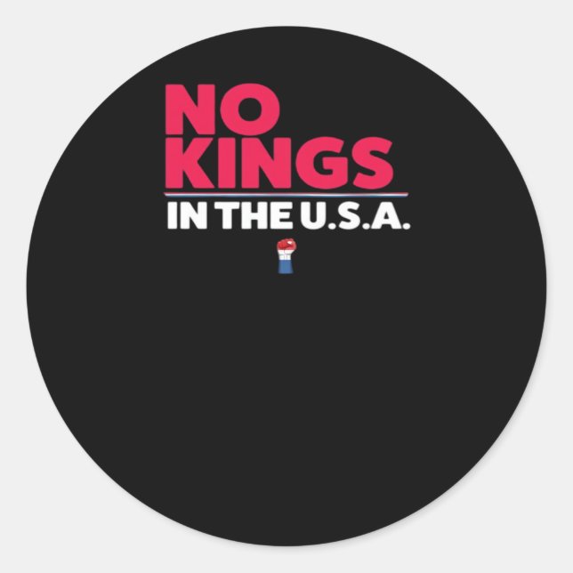 Sticker Rond No Kings In The USA Trendy Graphic (Devant)