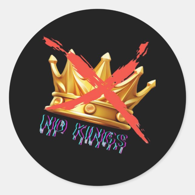 Sticker Rond No Kings Trendy Design (Devant)