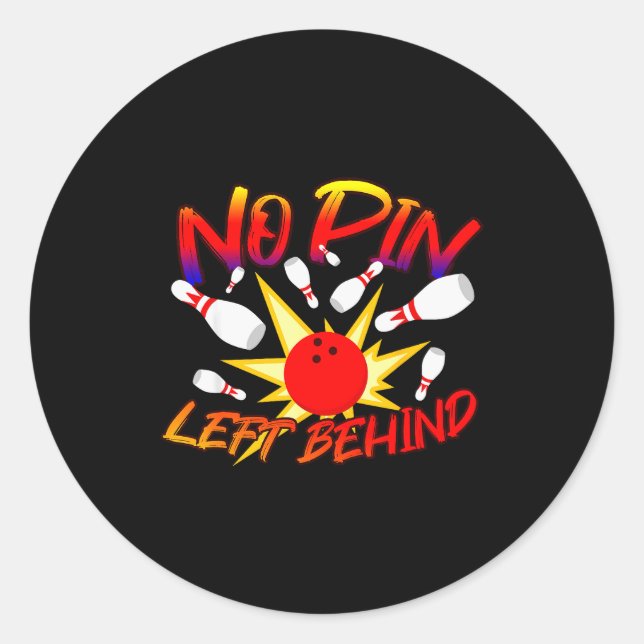 Sticker Rond No N Left Behind Funny Bowing Tenns Bowler Bowling (Devant)