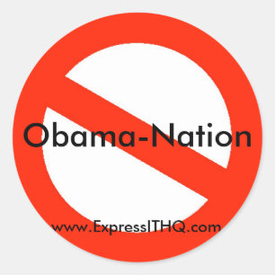 Sticker Rond No Obama-Nation, www.ExpressITHQ.com