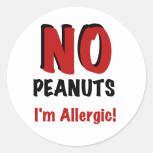 Sticker Rond NO Peanuts I'm Allergic