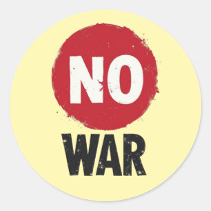 Sticker Rond NO WAR — Manifestation mondiale pour la paix