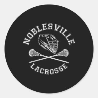 Sticker Rond Noblesville Lacrosse Vintage Retro Lacrosse