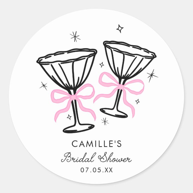 Sticker Rond Noce en Champagne Rose (Devant)