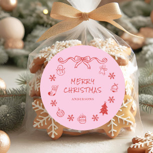 Sticker Rond Noël à la main de Whimsical