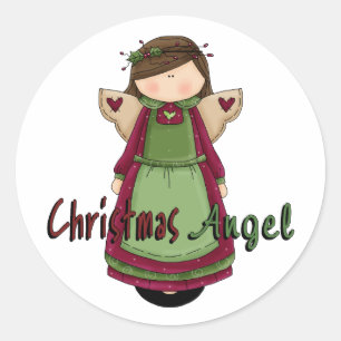 Sticker Rond Noël Angel D1 Design