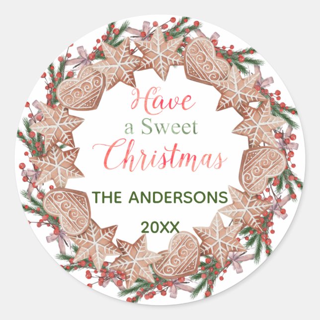 Sticker Rond Noël "Ayez un bon Noël" (Devant)