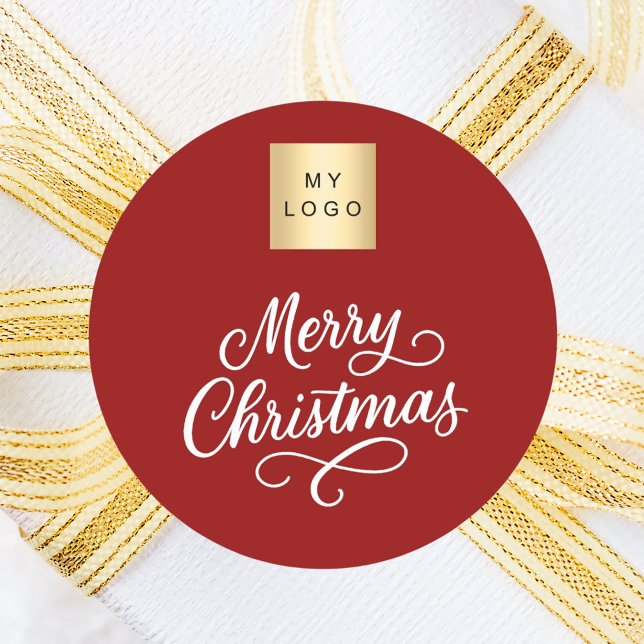 Sticker Rond Noël blanc rouge (Créateur téléchargé)