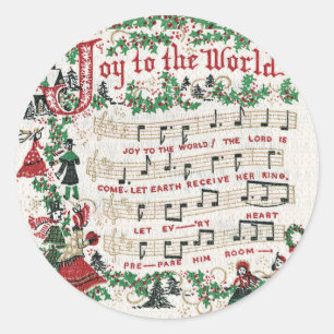 Sticker Rond Noël Carol Joy au monde