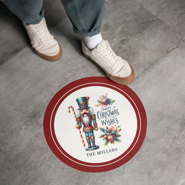 Sticker Rond Noël Casse-noisette Sucre de canne voeux de Noël (Créateur téléchargé)