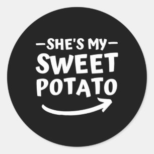 Sticker Rond Noël C'est ma pomme de terre sucrée Je suis en tra