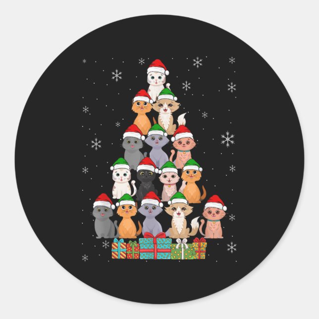 Sticker Rond Noël Chats Noël Noël (Devant)