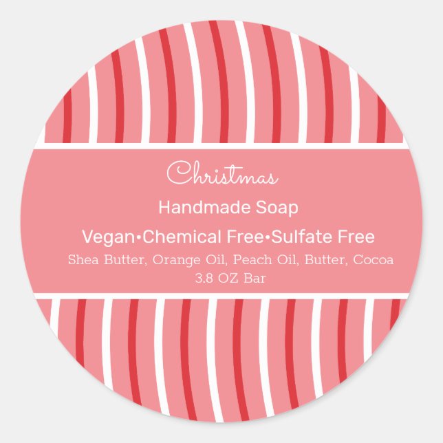 Sticker Rond Noël Chocolat rose fait main beauté savon (Devant)