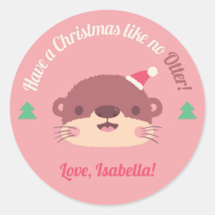 Sticker Rond Noël comme pas d'autre voeux de vacances