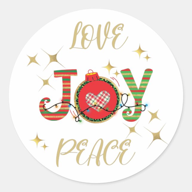 STICKER ROND NOËL CONCEPTION AMOUR JOIE PAIX AVEC NOËL LIG (Devant)