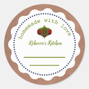Sticker Rond Noël Conservation Personnalisée en Bocaux Faite
