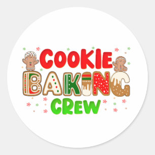 Sticker Rond Noël Cookie Baking Crew Group Correspondance de No