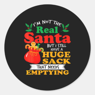 Sticker Rond Noël coquin pour hommes énorme paquet sac sale 