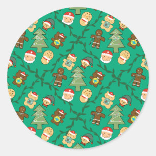 Sticker Rond Noël cosy pour décoration d'ordinateur portable et
