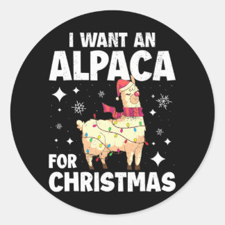 Sticker Rond Noël d'Alpaca