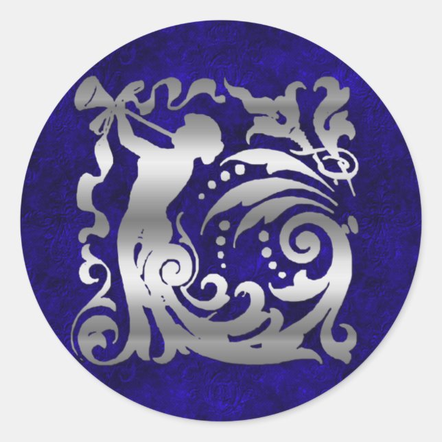 Sticker Rond Noël d'argent décoratif (Devant)